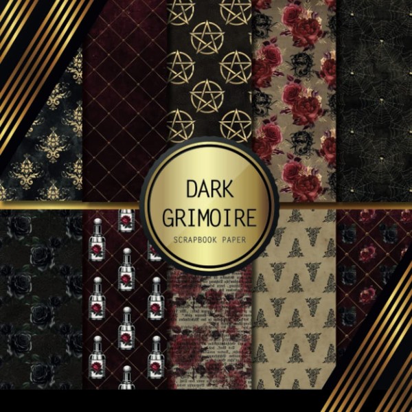 Scrapbook Paper: Dark Grimoire: Double Sided Craft Paper For Card