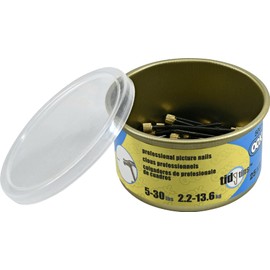 OOK 50614 Professional Picture Hanging Blue Steel Nails, Black/Brass, 30lbs (25 Piece)