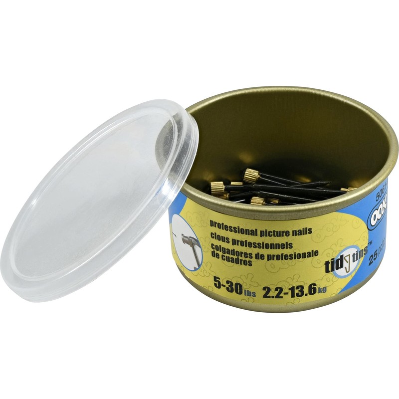 OOK 50614 Professional Picture Hanging Blue Steel Nails, Black/Brass, 30lbs