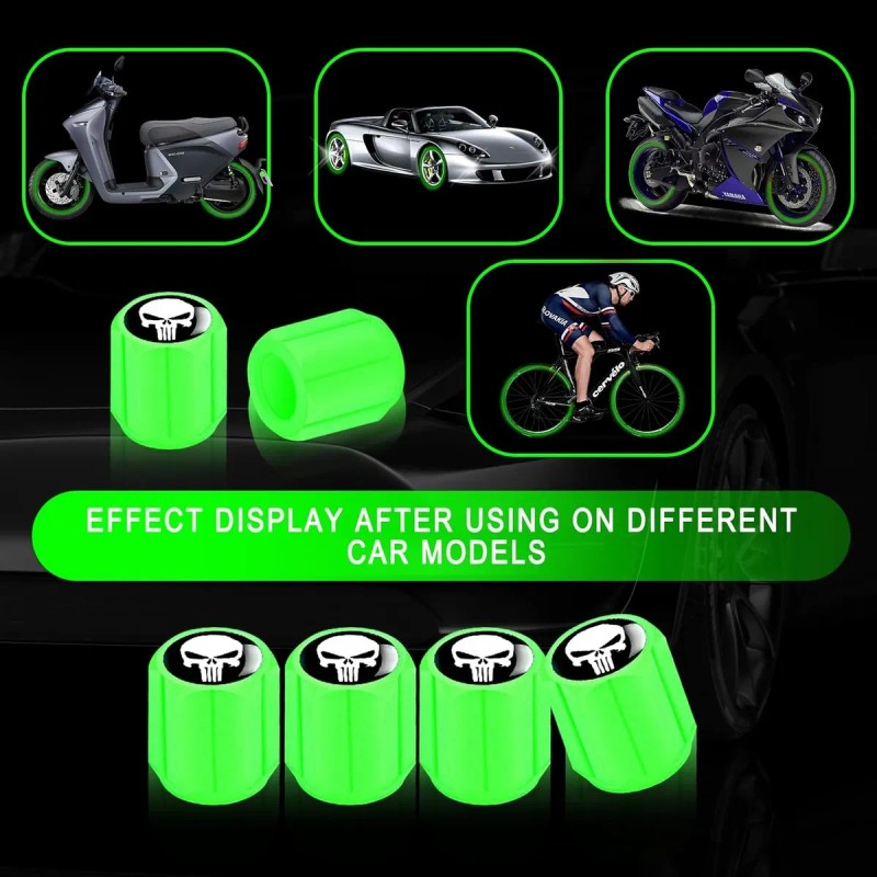 Tapones De Válvula Auto Moto Luminoso Cubre Llanta Neumático