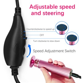 5.3'' Electric Foot Callus Remover with 80pcs Sandpaper Discs & Brush, Professional Aluminum Ergonomic Pedicure Tool, Stepless Speed & Reverse Control for Dead Skin Removal （Pink）