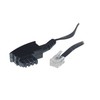 TPFNet Premium modular cable, special assignment A (TAE F plug to RJ11 plug (6P4C), 4-pin, 4-wire assignment) for connecting telephones and combi fax devices to a TAE junction box, black, 3 m