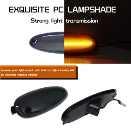 Tonsya For 1996-1999 Ford Taurus 1996-1999 Mercury Sable 2002-2005 Ford Thunderbird Front Bumper Side Marker Lights Amber LED 116-3057L, 116-3057R