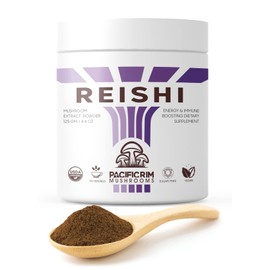 Pacific Rim Mushrooms Reishi Supplement Powder | High Potency 10:1 extract | 1000 mg per serving | Immunity + Stress + Sleep | 125 Grams / 125 Servings