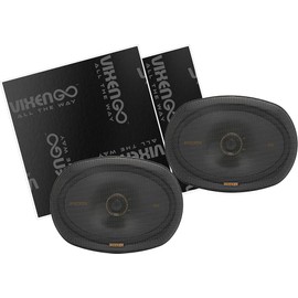 KICKER 51KSC6904 6"x9" KS 2-Way Speakers with Vixen Go Sound Deadener for Cars 80 mil, Butyl Rubber Deadening Material (2 Sheets, 1.3 sq ft Total)