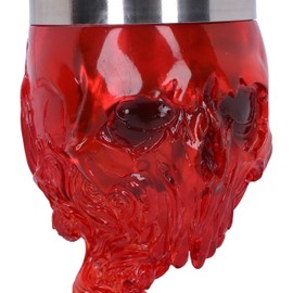 Nemesis Now Soul Spirit Goblet, 19.3cm, Removable Stainless Steel Insert, Expertly Designed, Cast in Clear Resin – Goblet Drinking Glasses – Fire (Red)