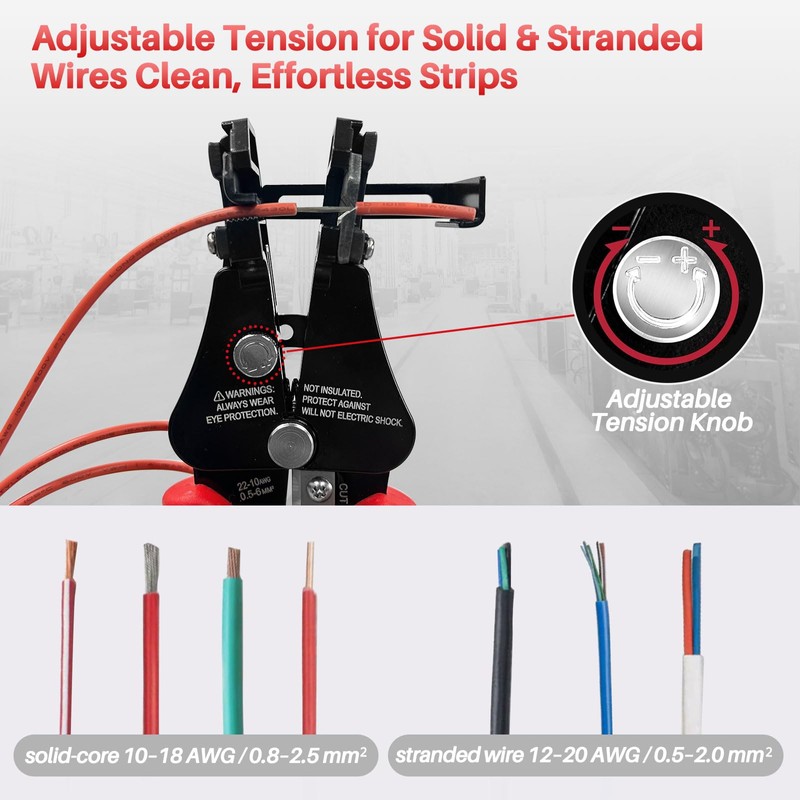 GKG Automatic Wire Stripper, 3 In 1 Adjustable Stripper/Cutter/Crimping Tool,