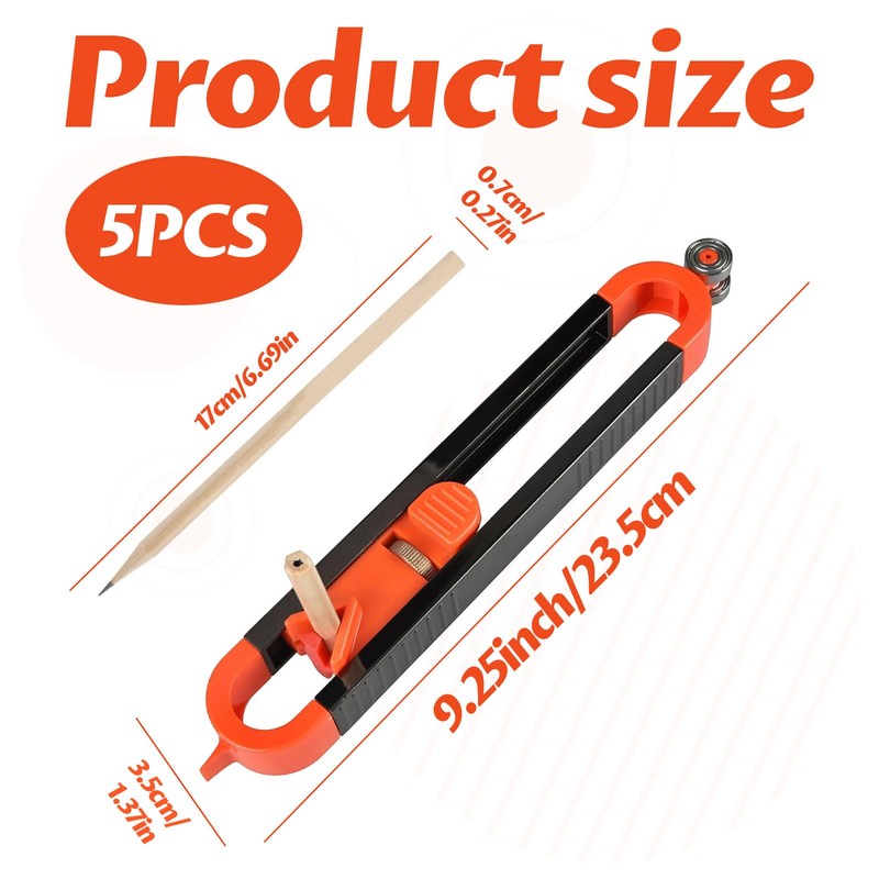 Scribe Tool,5Pcs Multi Functional Scribing Tool with Lock,Scribing Tool for