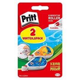 Pritt 9H PRB22 Flex Design Correction Tape Set, Mini Format, Premium Correction Tape Immediately Overwritable with Flexible Tip, Tape Width: 4.2 mm, Tape Length: 7 m