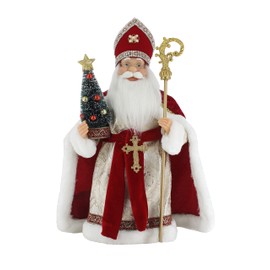 Windy Hill Collection Netherlands Dutch Sinterklaas Saint Nicholas 16" Inch Santa Claus Standing Figurine Decoration 163054