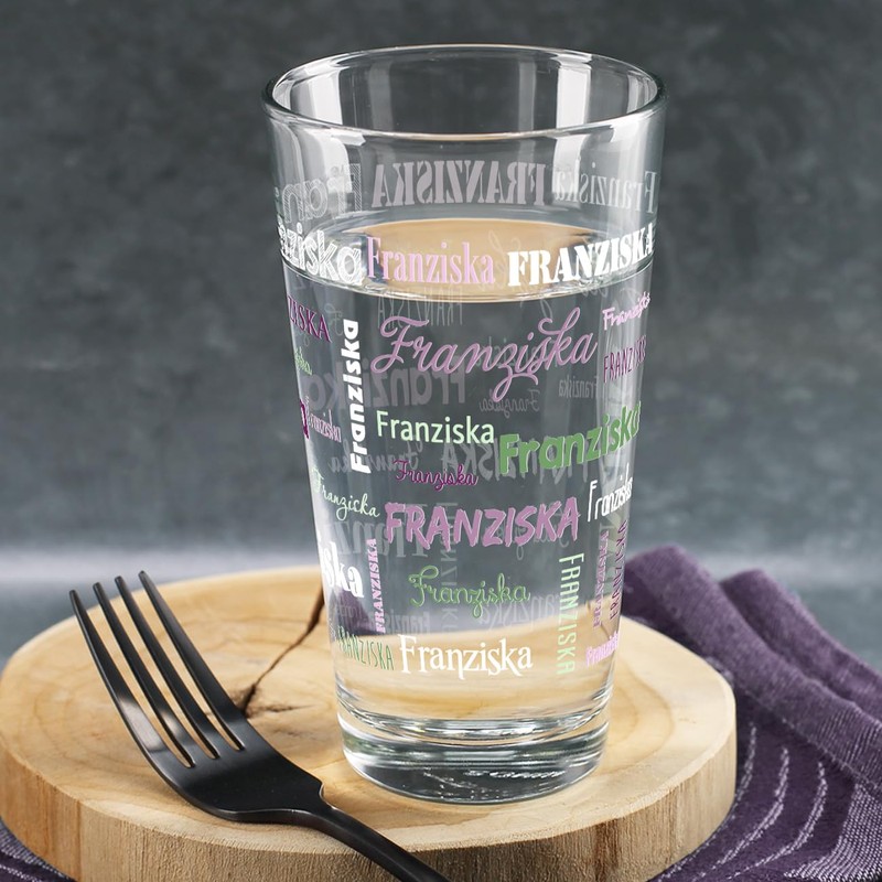 Herz & Heim® Drinking Glass with Name in Various Fonts