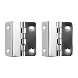 2PCS Three Fold Hinge, Retro Blinds Hidden Half Surface Decorative Chest Hinges Hardware Fittings for Doors Cabinets Furniture, Silver