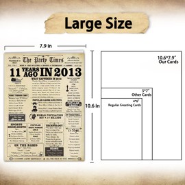 LiuuLi Big 11th Vintage Birthday Gifts for Girls Boys, Sweet 11th Birthday Decorations for Daughter Son Her Him,Humour Bday Card for 11 Year Old Granddaughter Grandson