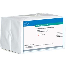 Höga Non-Sterile Gauze Surgical Dressings - 10 x 20 cm - Pack of 100