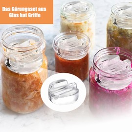 Pack of 4 Fermentation Weights, Fermentation Weights Weight Diameter 7 cm, Glass Weights for Fermentation with Wide Opening, Fermentation Glass Weights for Fermenting Sauerkraut, Carrots, Kimchi,