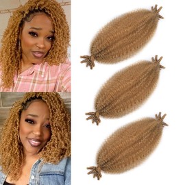 Marley Twist Braiding Hair 12Inch 3Packs Pre-Separated Springy Afro Twist Braiding Hair Extensions Pre Stretched (12 Inch,3Pack,#27)