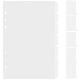 EXCEART 14-Pack 6-Hole Clear Plastic Binder Dividers with Top Tabs for Office and School Use