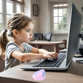 KUYHRF Rechargeable Mini Ergonomic Vertical Mouse - Dual-Mode Wireless & Bluetooth, Silent Operation, Multi-Device Compatible, Perfect for Laptops & Desktops, Great Gift for Family & Friends (Purple)