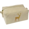 'Yellow Reindeer Stag Silhouette' Canvas Wash Bag/Makeup Case (CS00042734)