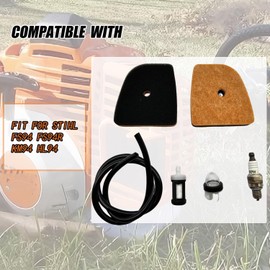 repustor Air Filter Set Fit for Stihl FS94 fs94r km94 HL94,with Spark Plug Oil Filter Fuel Line Kits,Replace for 4149-120-1800 605-815