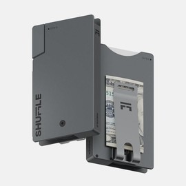 Shuffle Wallet Deck-of-Cards Opening Wallet with RFID Blocking, Slim Modular Design to Holds 6 Cards, Money Clip Wallet - Color: Gunmetal | Aluminum