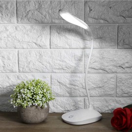 Hongzer USB Charging Table Lamp with Flexible Neck, 3 Levels Dimmable LED Desk Light with Touch Switch, Night Reading Lamp, USB Table Lamp Dimmable