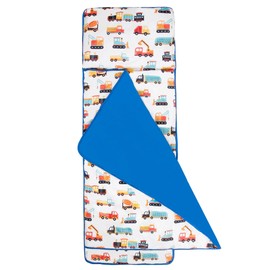 Wildkin Kids Plush Nap Mat for Toddler Boys and Girls, Best Plush Nap Mat for Kids, Perfect for Daycare & Preschool Nap Mats, Features an Attached Blanket, Soft and Cozy Material (Modern Construction)