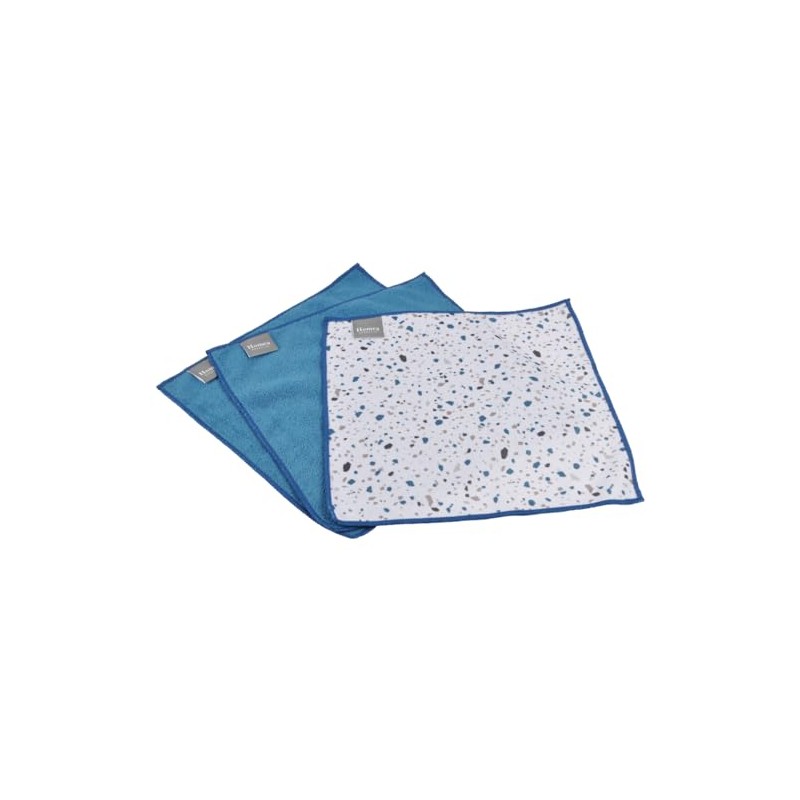 Macosa UMEN193_x2 Microfibre Cloths Set of 6 Blue White Dish