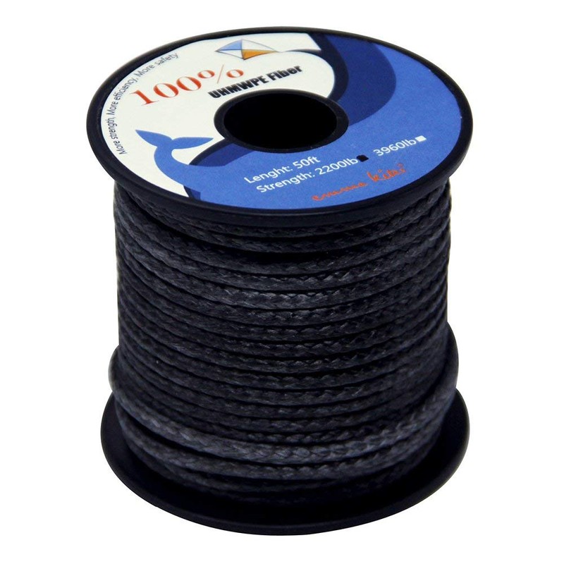 emma kites Black 1mm UHMWPE Micro Cord Rope Whipping Twine
