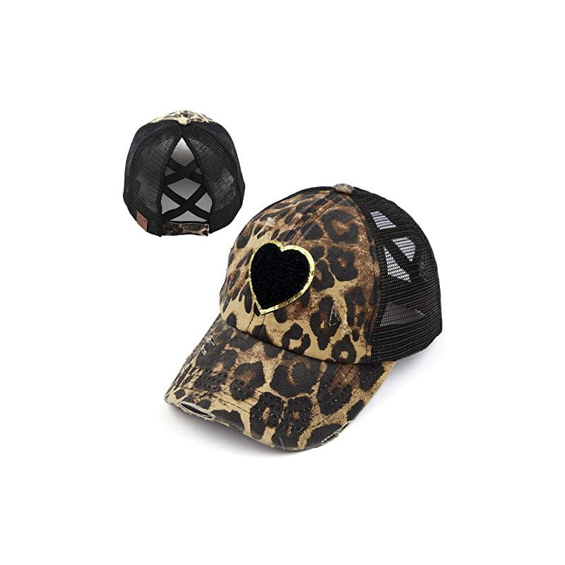 Funky Junque Criss Cross Hat w/Chenille Patch - Heart -