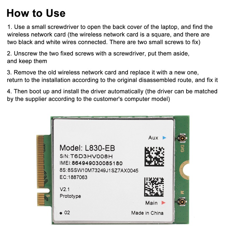 4G Module LTE Cat6 Wifi Card M.2 for THINKPAD X380/T480S/T480/X280/T580/L580/L480