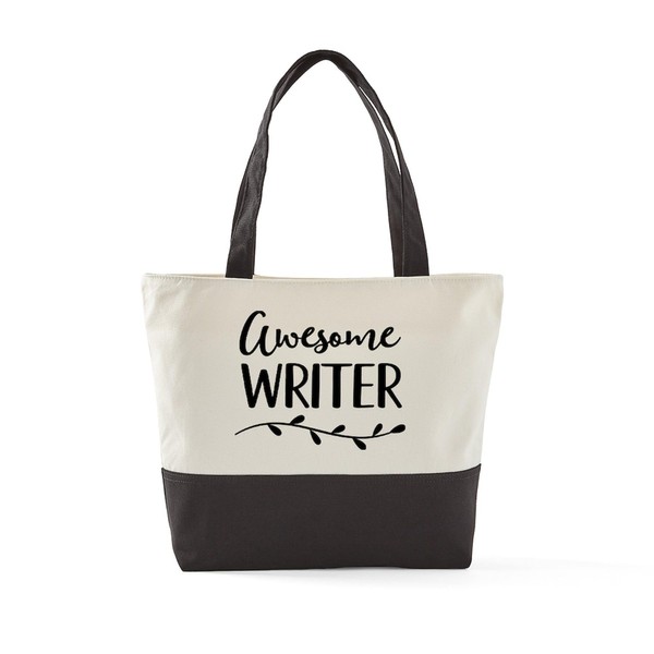 CafePress Writer Gift Author Canvas Tote Top Zipper Closure