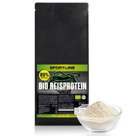 Sportline Organic Rice Protein 1 kg, 85% High Protein Content, Pure Vegetable Protein from Brown Rice Germinated