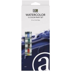Art Advantage 12-Mililiter Tube Watercolor Paint Set, 12 Color