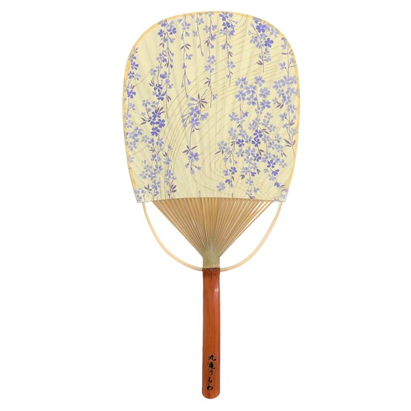 5 Senses Marugame Fan (Various Patterns), Made in Japan (Purple Weeping Cherry Blossoms)
