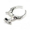 LZD Alloy Cuff Finger Ring Deer Antique Silver Size 6
