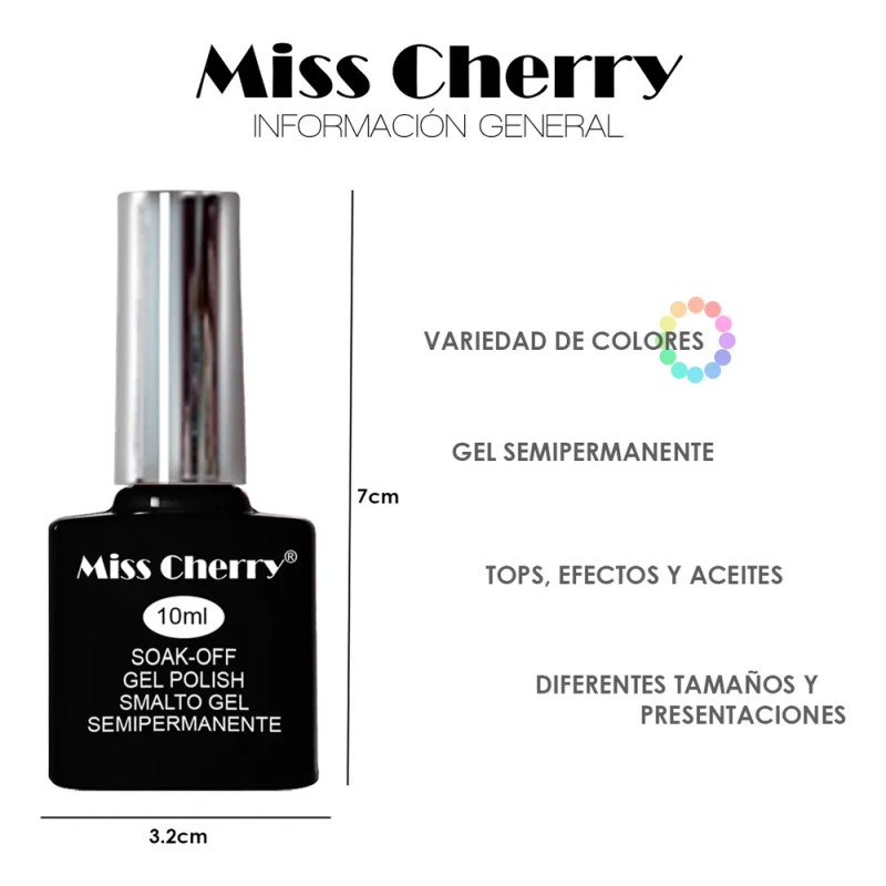 Miss Cherry Gel Esmalte Semipermanente Para Uñas Top Efecto Color