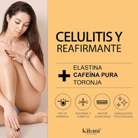 Celu-Less Kilani es una crema superconcentrada contra la celulitis, con cafeína, elastina y toronja, que reduce y reafirma la piel de naranja. 300 ml.