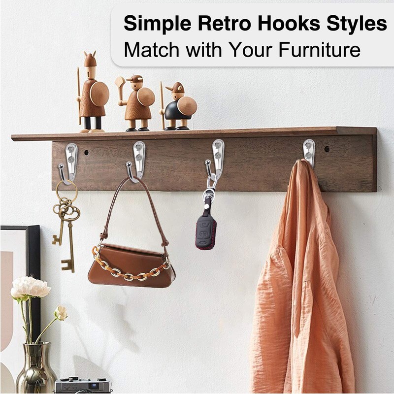 Annefly 14 PCS Wall Mounted Hooks Coat Hooks with 30