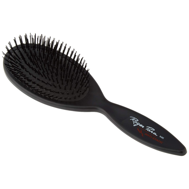 Roger Para Brush Oval Black 11-Row Nylon Bristles Pack of