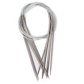 Agujas de Tejer Circulares de 1,5-5 Mm Agujas Circulares de Acero Inoxidable Varios Tamaños de Agujas de Ganchillo, Agujas de Coser de Tejer Circulares de Metal para el Hogar (43cm)