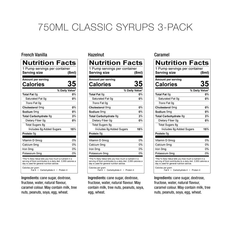 Amoretti Premium Syrups Classic 3 Pack (750ml)