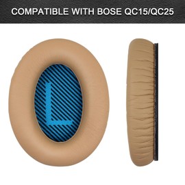 almohadillas para orejas de repuesto para auriculares Bose QuietComfort 15/QuietComfort 25 (QC15/25), fundas para auriculares con espuma viscoelástica, piel suave, auriculares adaptables con cancelación de ruido Bose