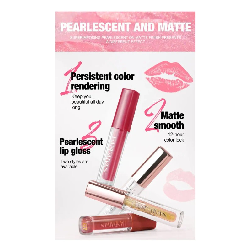 Set De Labiales Labiales Perlados Larga Duracion Pintalabio
