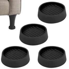 4 Pcs Furniture Rubber Castor Cups, 2 Inch Non Slip Chair Leg Pads Round Sofa Stoppers Heavy Duty Furniture Feet Protectors Anti Skid Bed Stopper Anti Slide Gripper for Wooden Floors Tables Wardrobes