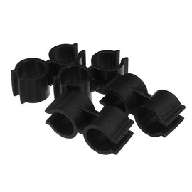 PRETYZOOM Pack of 4 Double Clamps Pipe Clamps PVC Plastic Shelf Rod Connector Chain Link Fence Panel Clip Mounting Accessories Black