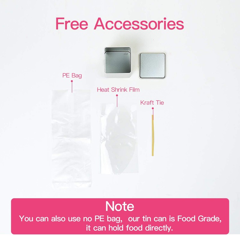 Tianhui Colorful Square Tin Can (White, 2-Large)