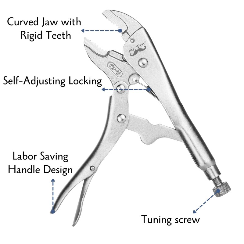 Mr. Pen- 7 Inch Curved Jaw Alloy Steel Locking Pliers