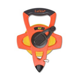 Lufkin Crescent 1/2" x 100' Hi-Viz® Orange Engineer's Fiberglass Tape Measure - FE100D, orange/black