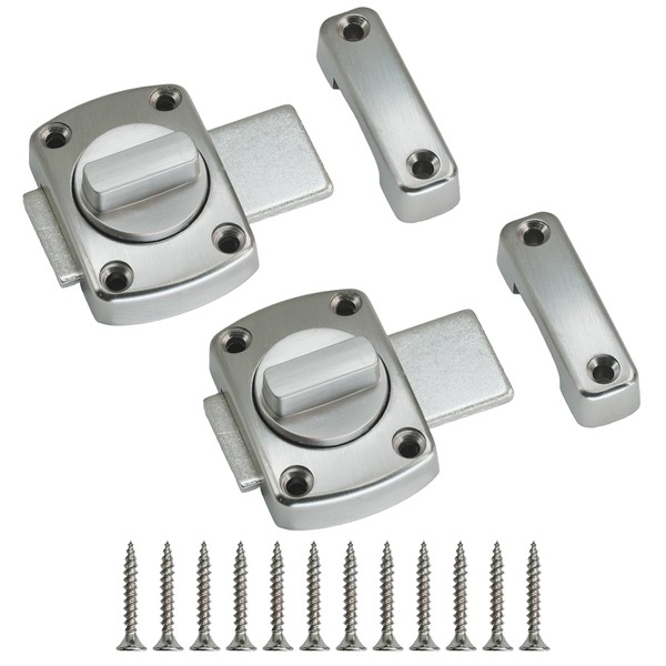 2 Pcs Rotate Bolt Latch Stainless Steel Security Anti-Theft Rotating